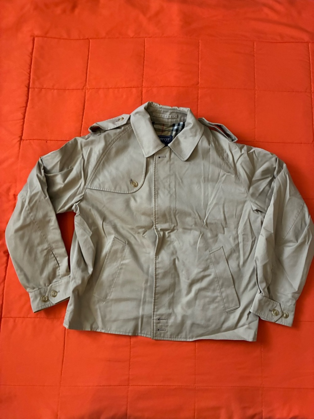 Vintage Burberry Jackets Mens 38 Regular Harrington Beige  Removable Wool Liner